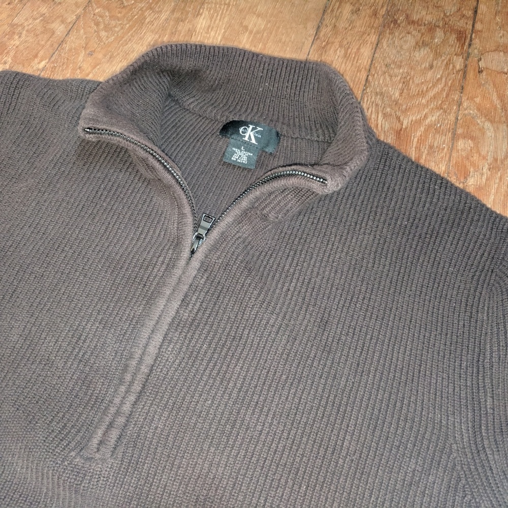 Calvin Klein 1/4 zip knit pullover sweater L men's